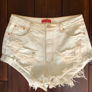 Super Light Wash Denim Shorts